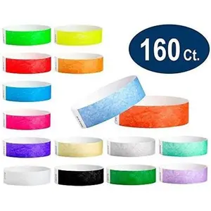 160  Tyvek Wristbands, 16-Color Variety Pack - Tamper-Proof Design Prevents Reuse - -Grade Bracelets for  &  ID, Party, VIP