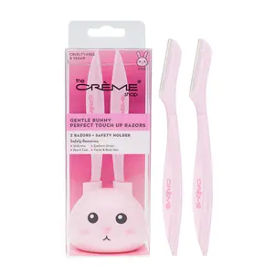 The Creme Shop Gentle Bunny Facial Razors 2-Pack – Pink, Precision Touch-Up Razor with Safety Cover