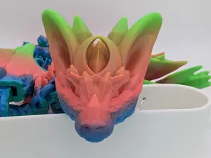 Rainbow 18 inch Dragon - Vibrant 3D Printed Fantasy Figure for Kids & Collectors - Flexible Articulated Design - Perfect for Display & Gifting