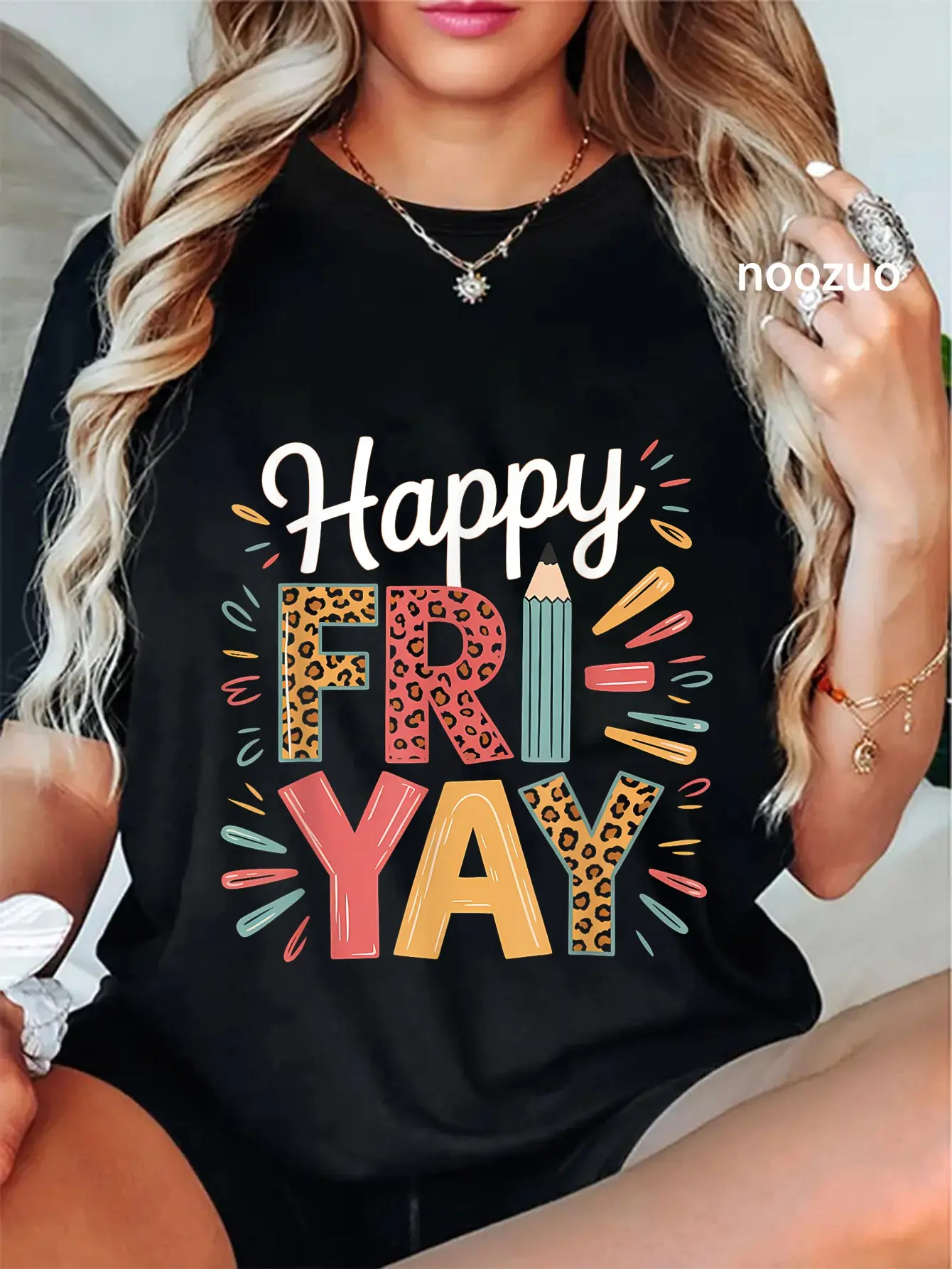 100% Cotton Unisex Happy Fri-Yay Teacher Fry Yay Friday Weekend Funny Fri-Yay T-Shirt Casual Top