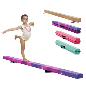 8-Foot Folding Balance Beam For Kids And Beginners, 300 Lbs Capacity, Gymnastics Floor Beam With Non-Slip Mat, Wood-Core Construction, Anti-Slip Bottom, Portable Carry Bag, Home Gym Training Equipment Galaxy