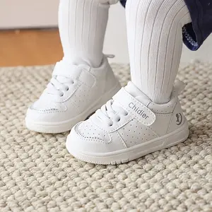/Children's Shoes Ages 1-2.5-3 Years, Anti-/Simple/Versatile, Toddler Sneakers, School White Shoes, Flat Shoes Girls and Boys Indoor/Outdoor Wear, White/Pink, Boys' Shoes, Girls' Shoes, Casual Sneakers