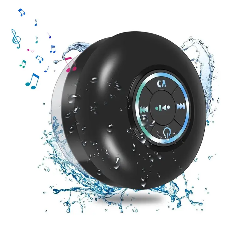 Mini Subwoofer Bluetooth Shower Speaker – Portable Waterproof Water Speaker for Beach, Shower & Home, Suction Cup Design, Pairs Easily with Phones, Ta