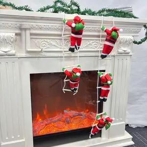 Christmas Decoration Santa Claus Climbing Rope Ladder, Christmas Tree Party Home Door Wall Decor, Festive Holiday Ornament