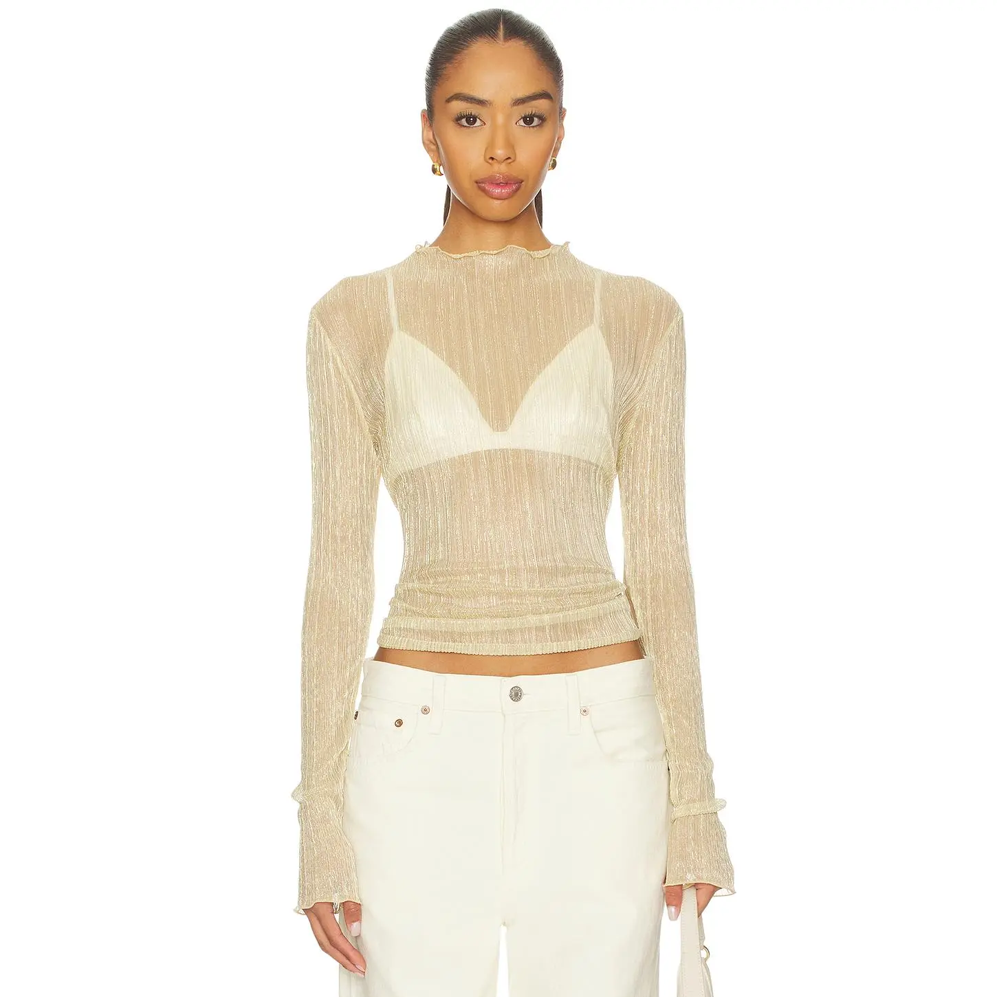 Lovers and Friends Edie Top in Gold Metallic