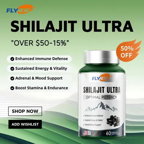 Flynew Optimal Potency Shillajit Ultra Adaptogen Supplement - Himalayan Organic Resin, Wellness Support, Energy, Stamina, Immune, Antioxidants - Made in USA, No Fulgent Life, Pack of 1 (60 Capsules) - Natural Organic Dietary Healthcare