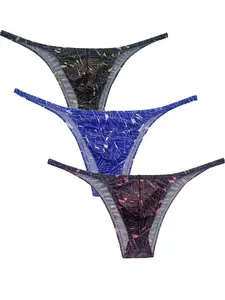 Men's Lace Ultra-Thin Mesh Breathable Semi-Transparent Triangle Briefs, Slim-Fitting Low Waist Comfort Elastic Waistband Fashion Bikini Shorts Underwear, Breathable Undergarments