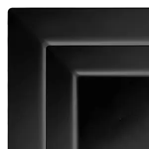 Black Square Plastic Plates Dinnerware Value Set