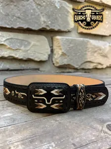 Cinto Vaquero para Hombre Diseno exclusivo Piel Genuina / Men's Western Belt Genuine Leather