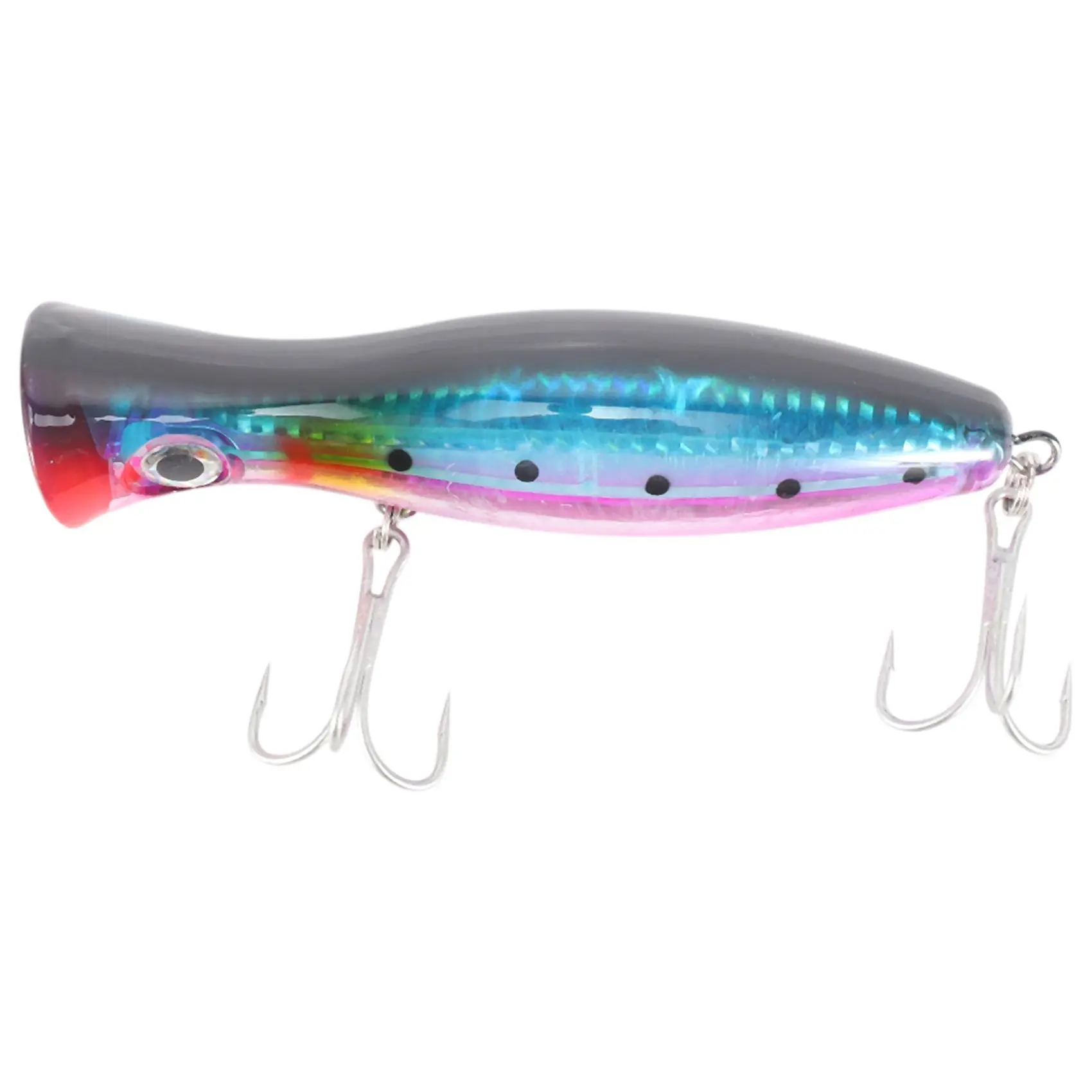 1Pcs popper fishing 3d augen with treble hooks 12cm 42g topwater hard lure soft plastic isca artificial fishing lure tackles Blue