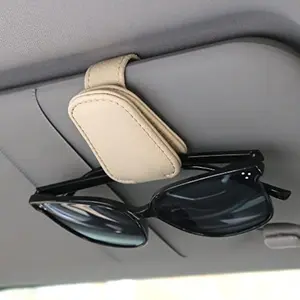 Sunglasses Holders for Car Visor, Magnetic Leather Glasses Eyeglass Clip for Car, Ticket Card Clip Sunglasses Mount, Car Visor Accessories Gadgets