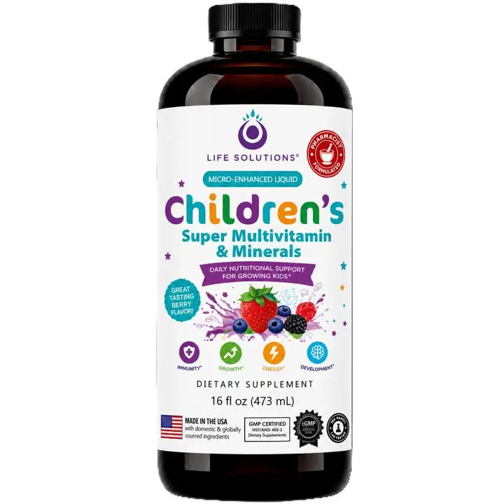 Life Solutions Children's Multivitamin, Liquid Vitamin & Minerals, 16 Floz