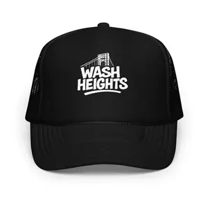 Wash Heights Foam Trucker Hat - High-Quality Polyester & Foam, Adjustable Snap, Breathable Mesh Back, Structured 5-Panel Cap, One Size Fits Most, Trendy Head Accessory