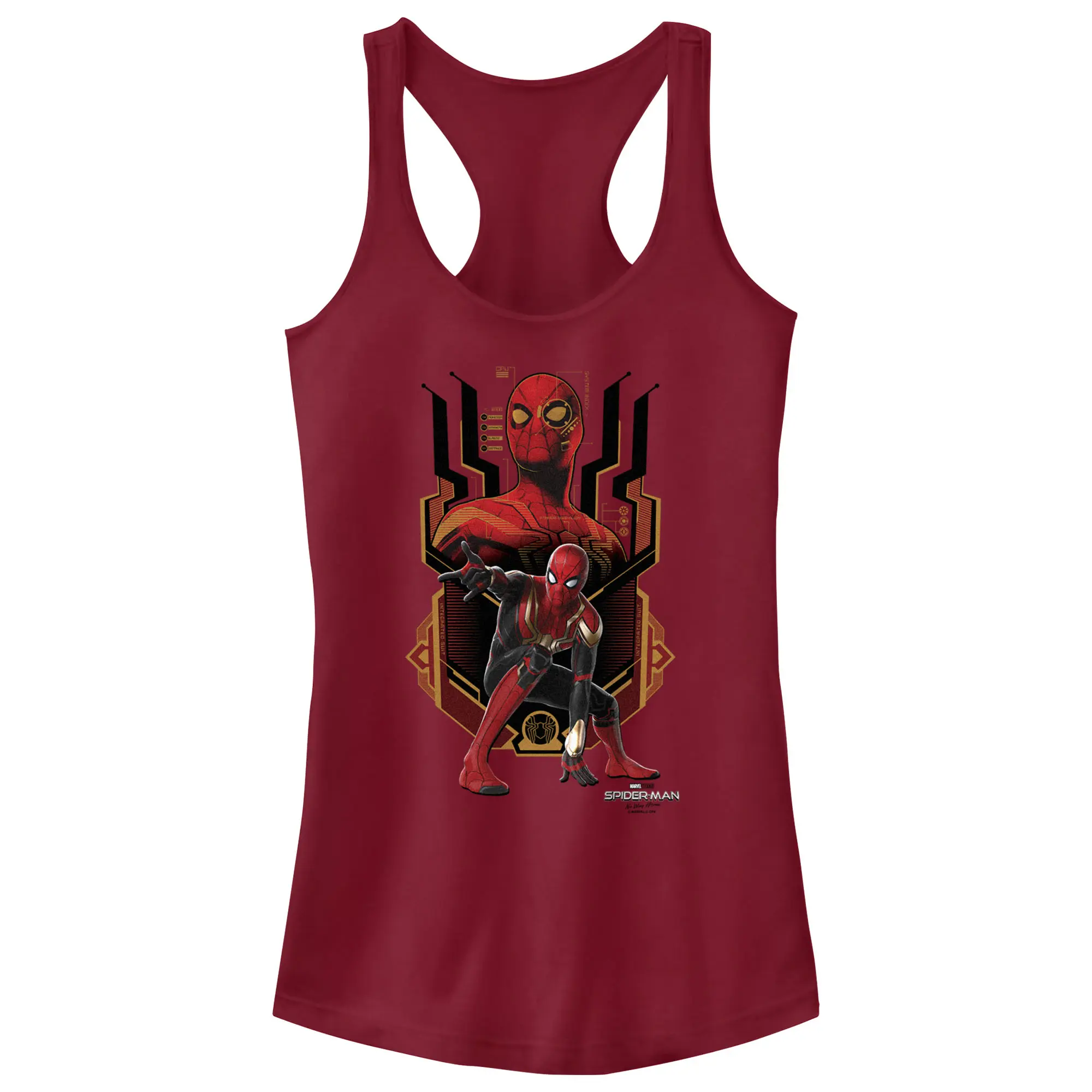Juniors Womens Marvel Spider-Man: No Way Home Integrated Suit Racerback Tank Top