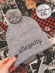 Allegedly ~ Pom-Pom Beanie Stitched in the USA