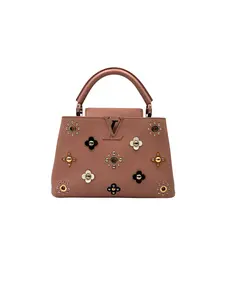 Pre-owned Louis Vuitton leather Tote Bags Capucines Pink Mechanical Flowers Handle Bag LV2813