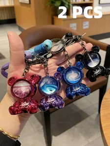 2 Pcs Punk Style Keychain Decorations, Random Print Bag Accessories, Car & Phone Lanyards, Unique Gifts for All Seasons