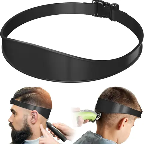 1pcs Adjustable Design Hair Trimming Guide and Neckline Shaving Template,DIY Self Haircutting System, Shaving and Keeping a Clean and Straight Neck Hairline,Easy Use Tool Soft Portable, Hair Cutting Accessories