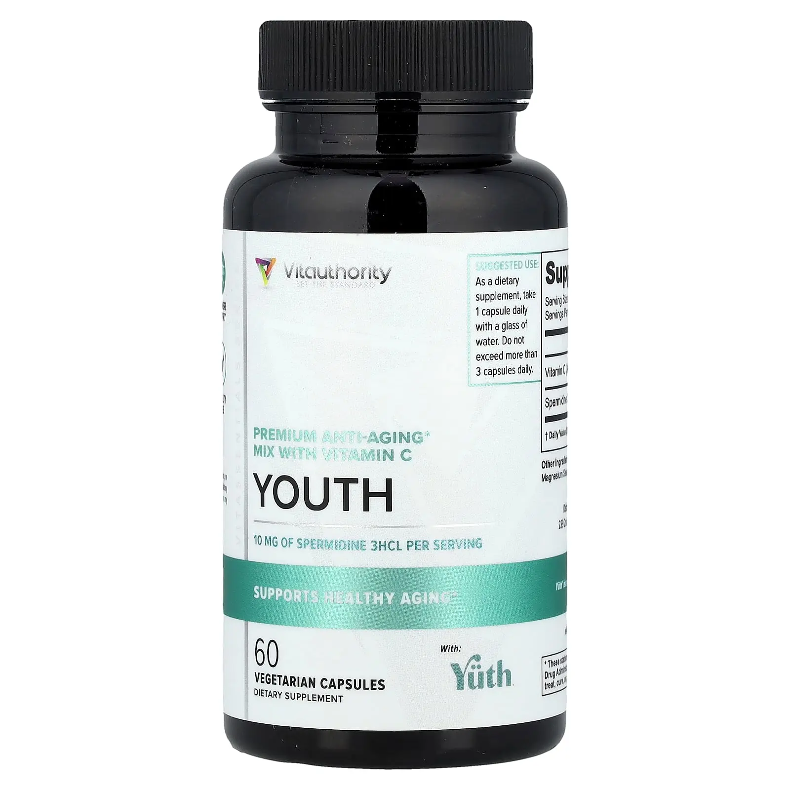 Vitauthority Youth, Premium Anti-Aging Mix with Vitamin C, 60 Vegetarian Capsules