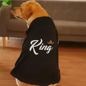 Letter & Crown Print Pet Vest, Breathable Pet Clothes for Large Dogs, Pet Supplies for Outdoor Walking, Dog & Cat Clothing