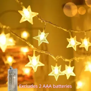 1 PC Battery Box Star Lamp, Battery-Powered Fairy LED Decorative Light, Ideal for Indoor, Christmas, Wedding, Party, Bedroom, Balcony