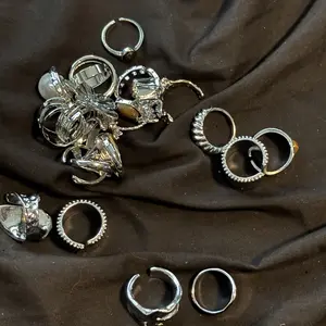 Women's Silver Color Boho Ring Set, Vintage Elegant Design, Floral Bow Heart Rhinestone Moon Star Geometric Cat Eye Stone, All Seasons Jewelry Gift