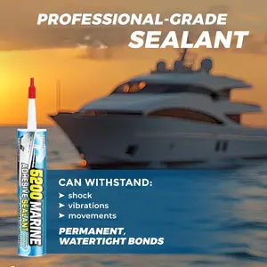 5200 Marine Sealant For Boats & RVs-Fast-Cure (30 Mins), Waterproof, UV-Resistant, High-Bond Adhesive Sealant For Hulls, Decks, Fiberglass, Wood & Metal, Low Odor, With Gloves&Nozzle