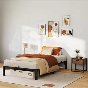 Gaomon Twin Size Metal Platform Bed Frame with 10-Inch Height Metal Base, 800 Lbs Capacity, Heavy Duty Reinforced Iron Slats & Legs, Tool-Free Assembly No Box Spring or Screws Needed