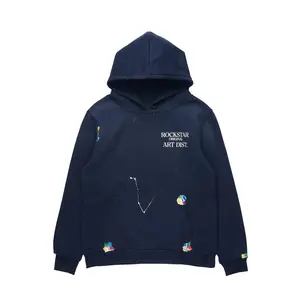 Rockstar Art Dist. Navy Graphic Relaxed Hoodie