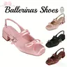 Women's Mary Janes Shoes - Cute Silk Upper, Square Toe, Slip-On, Ankle Silk Bowknot Heels, Low Cuban Heel, Plain Blush Pink Pumps, Elegant Party & Versatile Casual Footwear for Women
