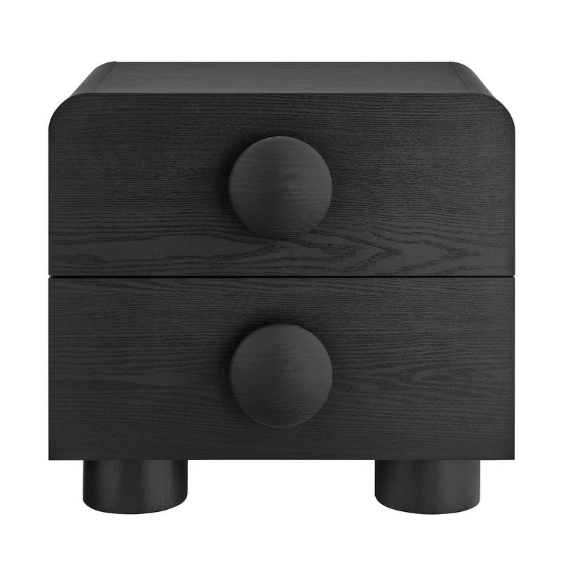 Sonnet 2-Drawer Nightstand in Black