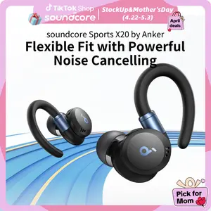 soundcore Sport X20 by Anker, True-Wireless Workout Earbuds, Rotatable and Extendable Ear Hooks, Noise Cancelling, Deep Bass, IP68 Waterproof, Sweatproof, Dustproof, 48H Play, Sport Earbuds for Gym