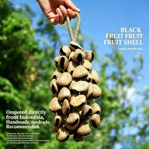 Natural Indonesian Black Fruit Seed Rattle - Handmade Sound Healing Instrument