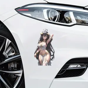 Anime Girl Car Decal, Albedo Overlord Waifu Sticker, Waterproof Vinyl for Car