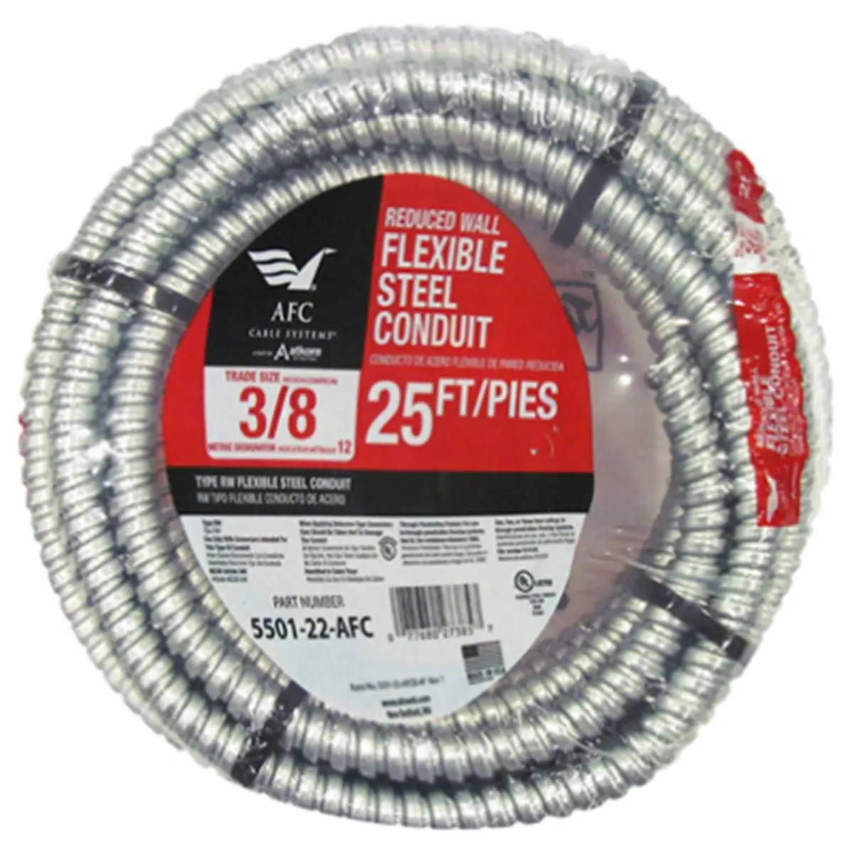 212 MAIN AFC Cable Systems 5501-22-AFC Pre-Coiled Reduced-Wall Steel Conduit, 0.38 in. x 25 ft.