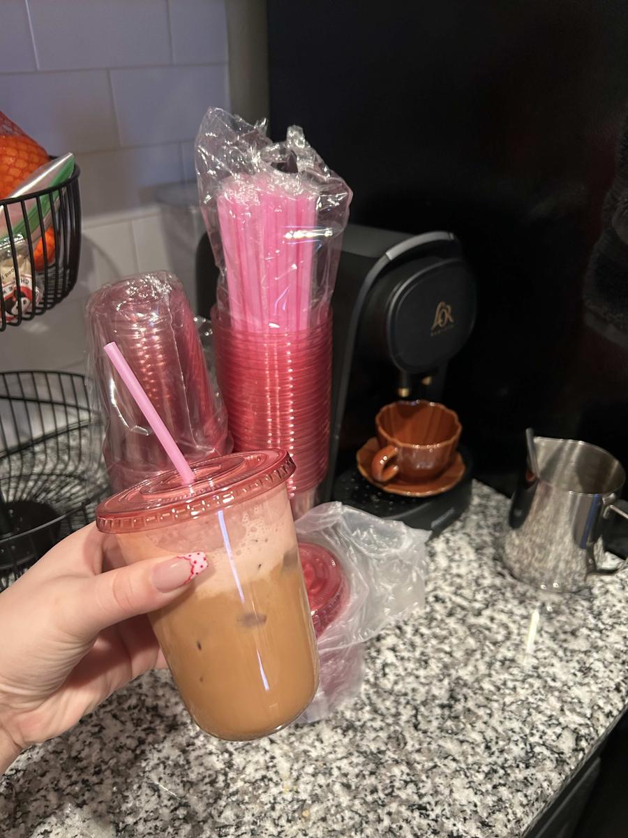 Item: ZK194-16oz-50pink(50pcs with straws)