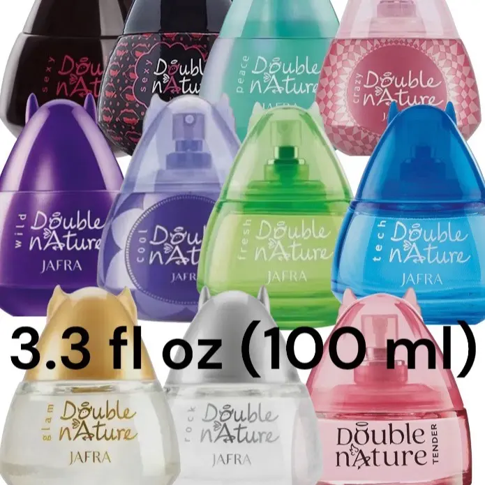Jafra Double nature different eau de toilette 3.3 fl oz each for women in glass bottle and box