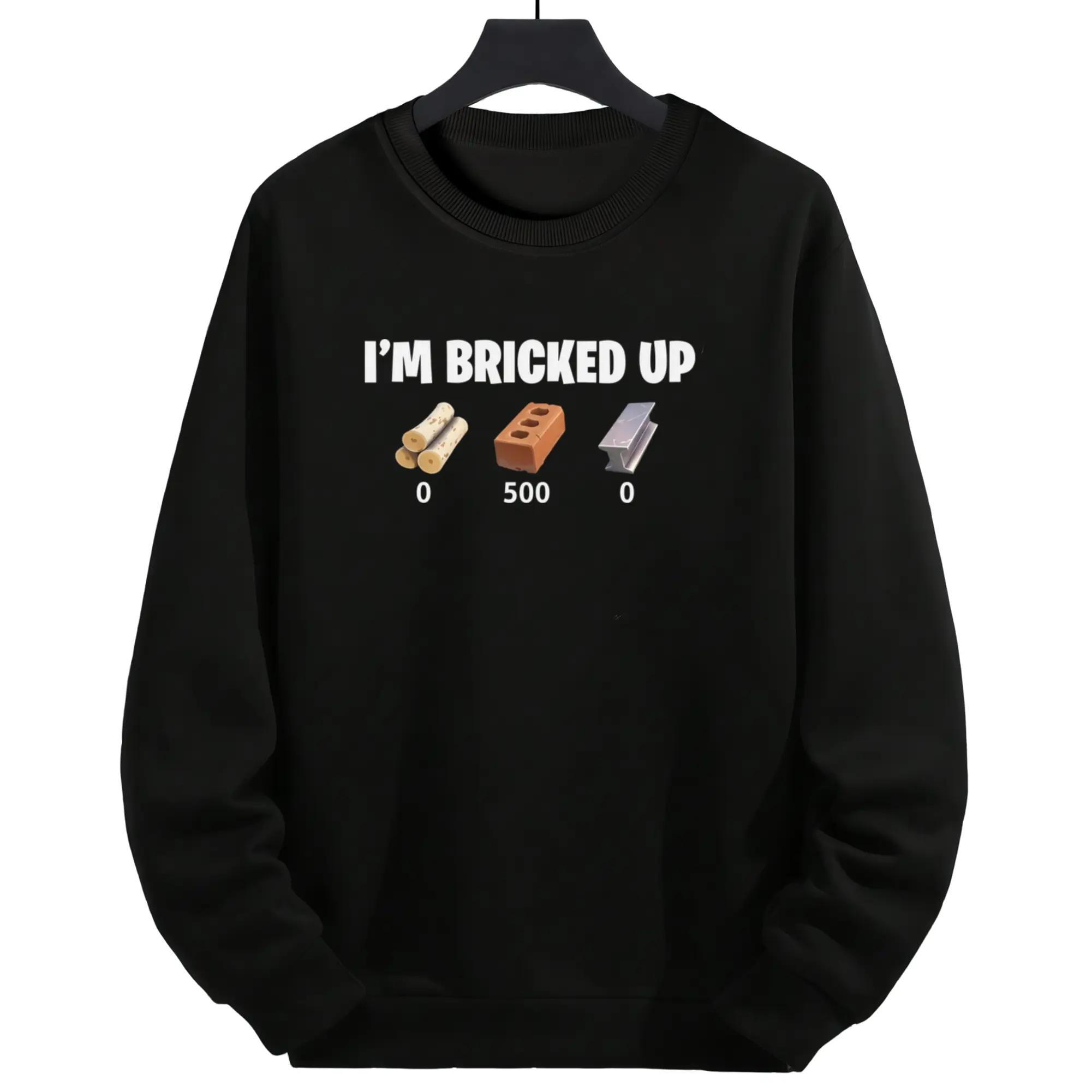 Bricked Up Meme Graphic Tee – Long Sleeve Sweatshirt Perfect for Golf and Casual Looks