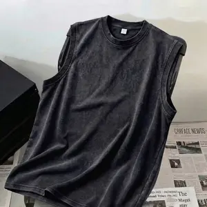 3-pack men’s 100% cotton washed vintage tank tops, suitable for outdoor activities; a must-have gift for Christmas, New Year, and Valentine’s Day; soft and comfortable fabric.