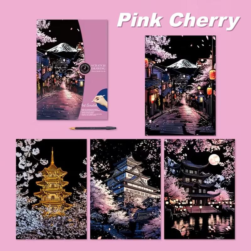 BF&CM Scratch Art Book for Adults Colorful City Series Scratch Art Scratch Painting Foil Art for Adults Scratch And Sketch City Series Books Foil Engraving Scratch Art The Best Choice for Birthday Holiday New Year Gifts Christmas Special Holiday