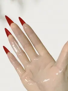 New Latex Gloves with Fashion Pointy Nails, Ultra-Thin, Shiny, Transparent, Long Straight Nails, Cosplay, Kigurumi, Role Play, Unisex