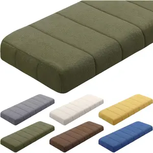 Bench Cushion 42x16x4 Inch for Indoor Furniture  Kitchen Dining Bay Window Seat Cushion  Tufted Thicken Bench Pad Anti  Scratch Non Slip for Outdoor Patio Porch Swing, Green