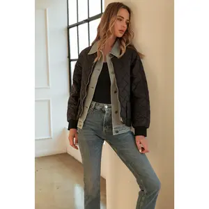 Janiel Puffer Jacket with Denim Combo