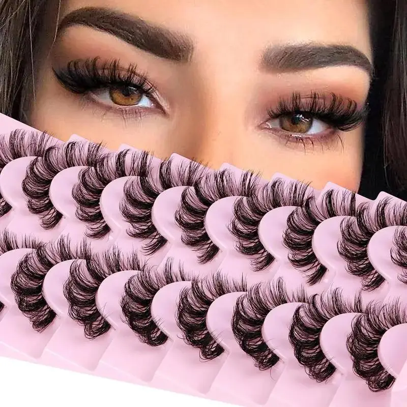 Natural Fake Eyelashes Clusters, Wispy Curling Faux Cluster Lashes with Stems, Volumized False Eyelashes for Eye, Eyelashes Extension Products, Lash C