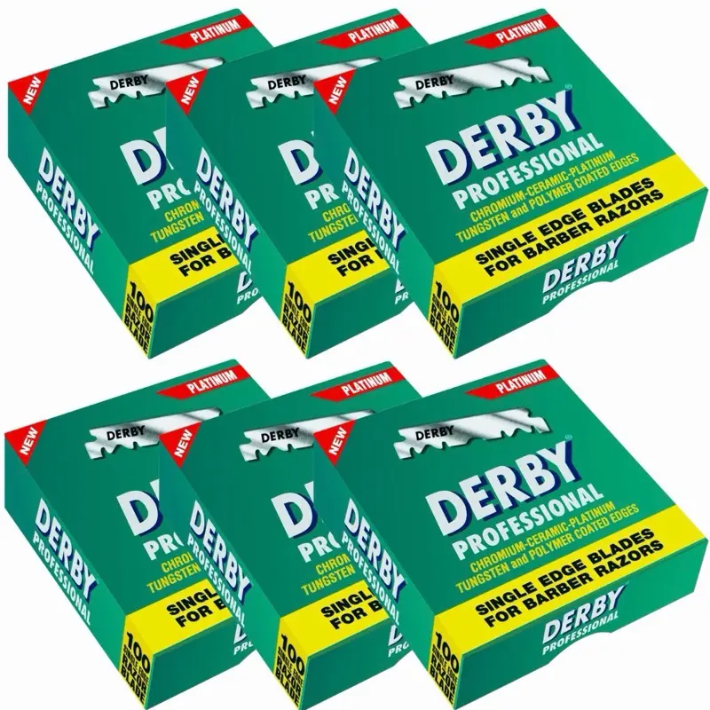 600 Derby Professional Single-Edge Razor Blades for Barber Straight Razors, Beard & Hair Detailing