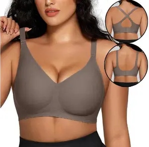 COKE Plus Size Seamless women's thin bra, wire-free, push-up, supports side breasts, prevents sagging, plus size bra