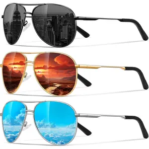 Unisex Polarized Classic Aviator Sunglasses - Fashionable Frames, High Quality, Lightweight Durable, Trendy Casual, UV Protection, Iconic Distinctive Style, Outdoor Eyewear Ideal for Driving & Fishing, Fashionable Frames Sunglasses, High Quality Sunglasse