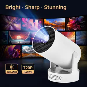 HY300ULTRA Mini Projector with WiFi 6 & Bluetooth 5.4, Portable Smart Projector with 4K Support, 5W Built-in Speaker, Auto Vertical Keystone, 180° Rotatable for Home & Outdoor Movies