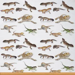 Feelyou Reptile Patterned Lizard Upholstery Fabric, 1yd Polyester Waterproof Medium-Weight Tight-Woven Fabric for Chairs, Home DIY Projects