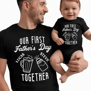 Our First Fathers Day Shirt, Personalized Dad Shirt, Custom Father Child Names Shirt, New Dad Gift, Daddy Shirt